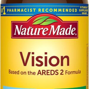 Nature Made Vision Based on the AREDS 2 Formula, Eye Vitamins with Lutein & Zeaxanthin, Vitamin C, Vitamin E, Zinc and Copper for Healthy Vision and Eye Function Support, 60 Softgels, 30 Day Supply